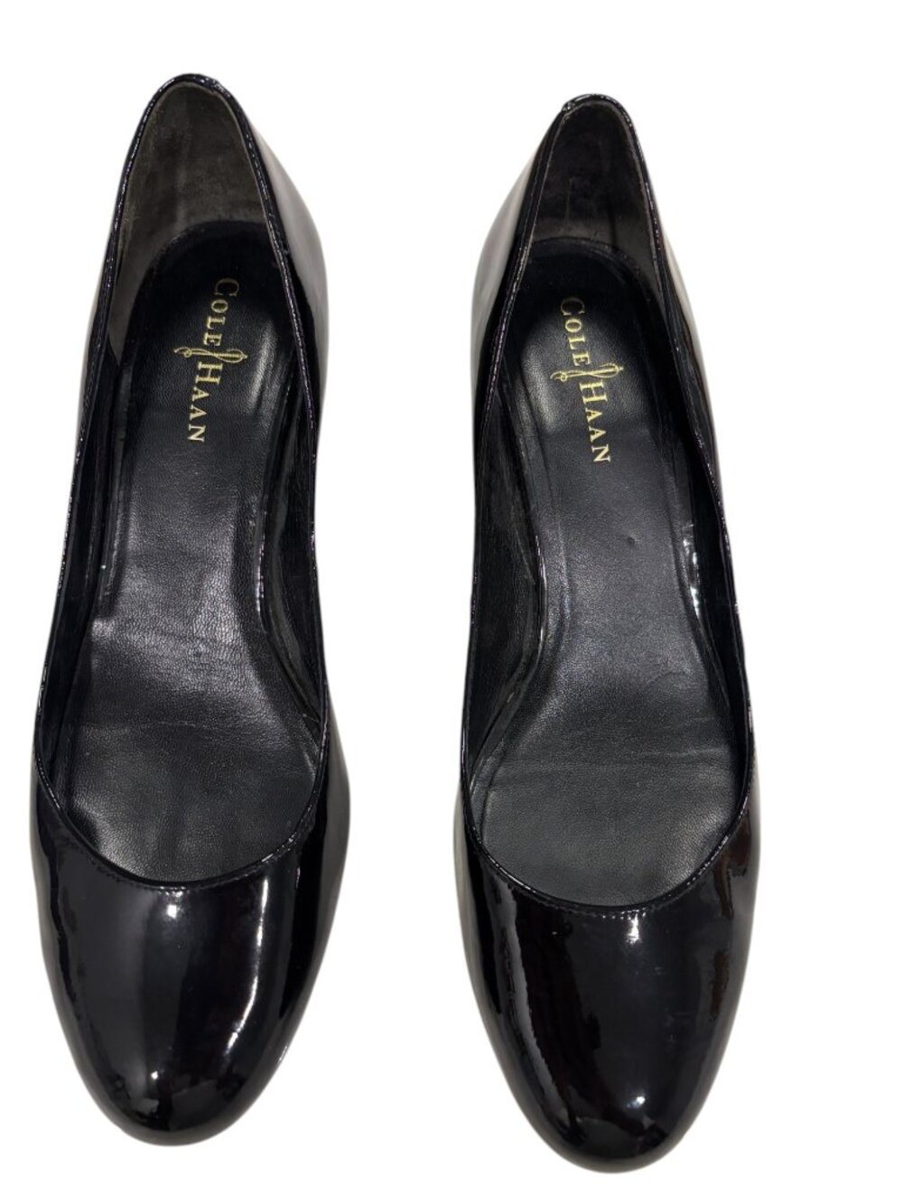 Cole Haan Wedge Heels Black Patent Leather Pumps Womens 9B - Picture 3 of 12